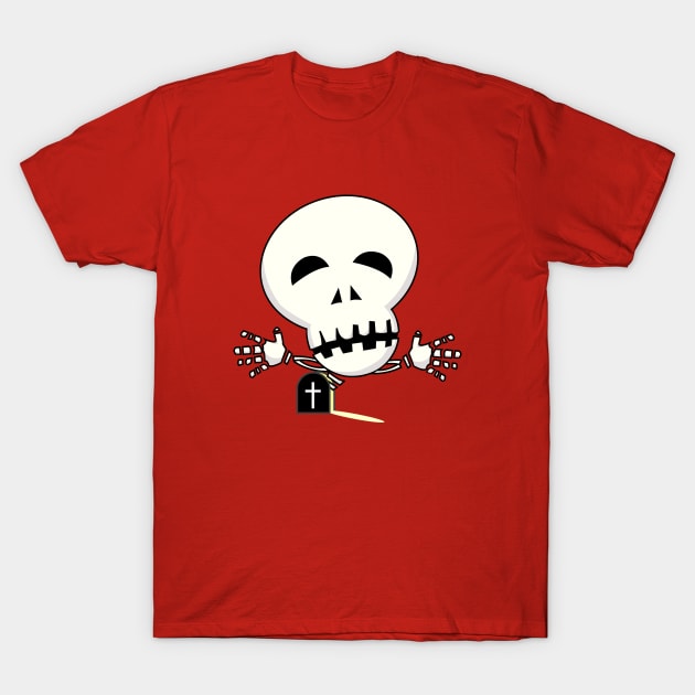 Funny halloween skeleton T-Shirt by icepop